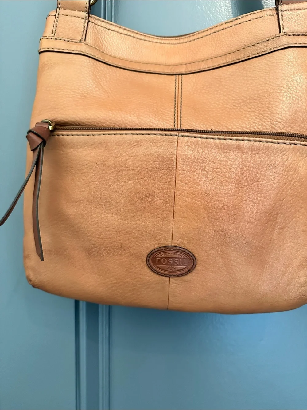 Fossil genuine leather cognac Crossbody bag